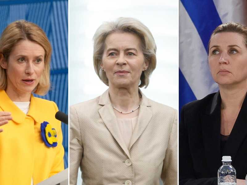 Kaja Kallas, Ursula von der Leyen e Mette Frederiksen