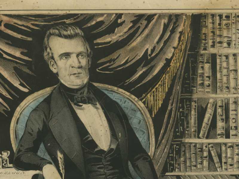Il presidente degli Stati Uniti&nbsp;James Polk in una illustrazione del 1848 (via Wikimedia Commons)