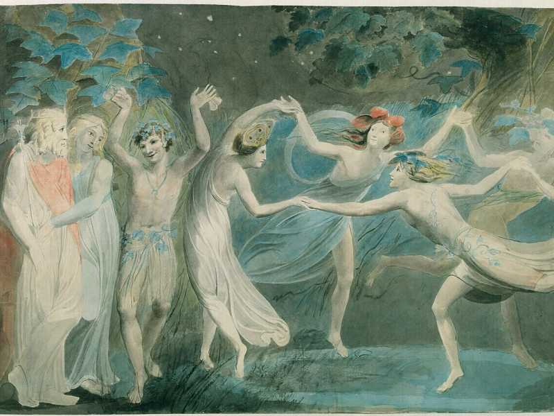 Particolare da “Oberon, Titania e Puck con le fate danzanti” di William Blake, 1786 circa <br />