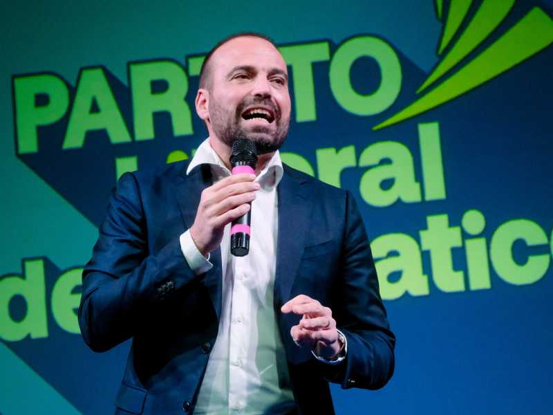 Luigi Marattin alla presentazione del Partito liberaldemocratico, l&rsquo;8 marzo scorso a Roma (foto Mauro Scrobogna/LaPresse)&nbsp;<br />