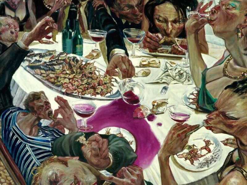 Enrico Robusti, Rane fritte, 2002, olio su tela, 120x100