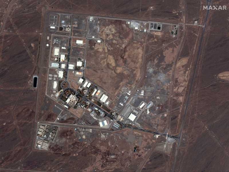 <span style="font-family: Arial, Verdana, sans-serif; font-size: 12px;">Una foto del sito di Natanz del 2020 (SATELLITE IMAGE 2020 MAXAR TECHNOLOGIES)</span><br />