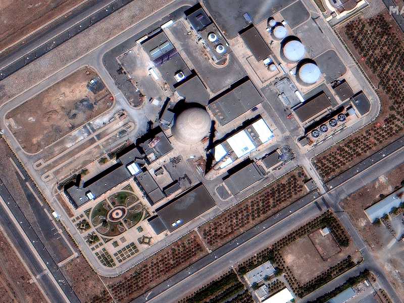 Primo piano della cupola del reattore di Arak prima degli attacchi aerei - Immagine satellitare (c) 2025 Maxar Technologies&nbsp;<br />