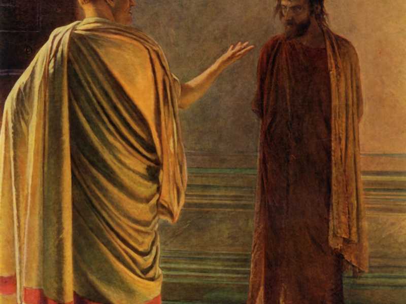 Nikolaj Ge, “Che cos’è la verità? Cristo e Pilato”, 1890, olio su tela (Foto di The Print Collector/Getty Images)