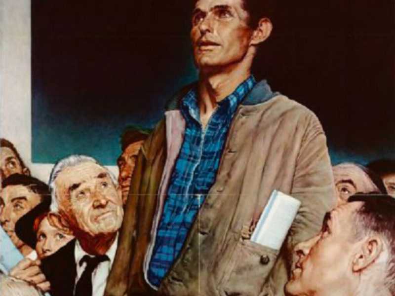 &ldquo;Libert&agrave; di parola&rdquo; di Norman Rockwell, pubblicato sul Saturday Evening Post del 20 febbraio &rsquo;43