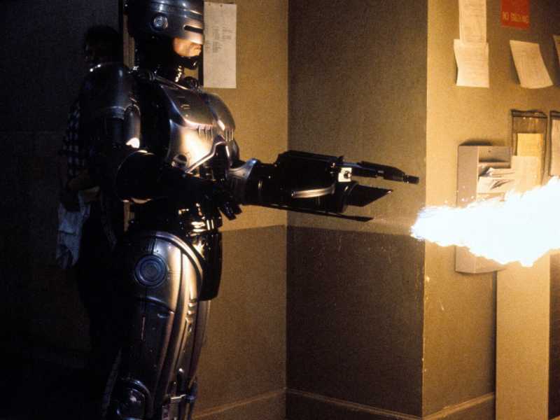 Una scena dal film “Robocop 3” di Irvin Kershner, 1993 (foto Getty) <br />