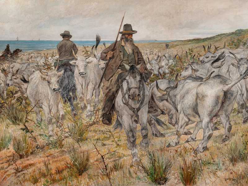 Giovanni Fattori, Mandria maremmana, 1893 olio su tela, 200&times;300 cm Museo Civico Giovanni Fattori, Livorno&nbsp;