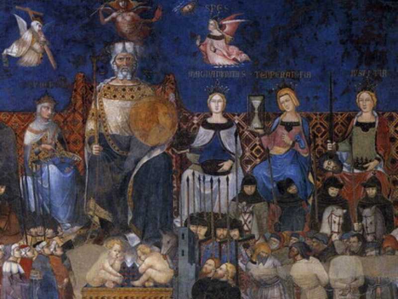 Lorenzetti, &ldquo;Effetti del buon governo in citt&agrave;&rdquo; (particolare), 1338-40&nbsp;<br />