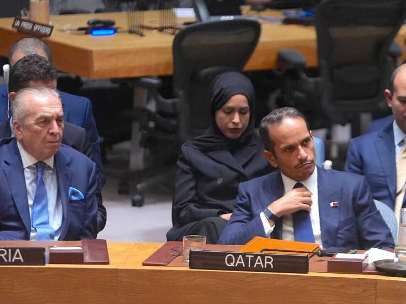 &nbsp;Il premier del Qatar al Thani al Consiglio di Sicurezza dell'Onu gioved&igrave; (foto Getty)