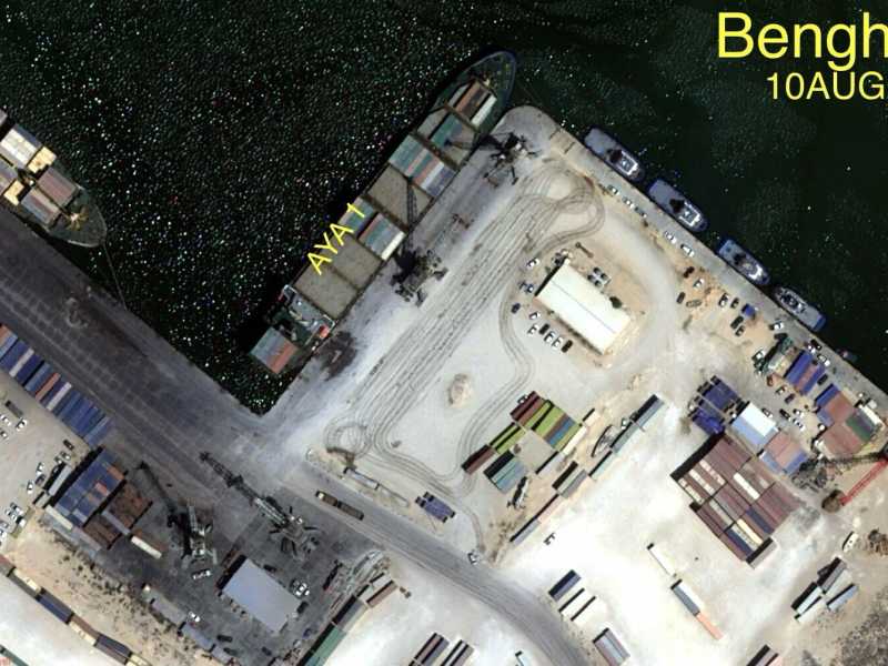 La foto satellitare dell&rsquo;Aya 1 a Bengasi il 10 agosto&nbsp;<br />