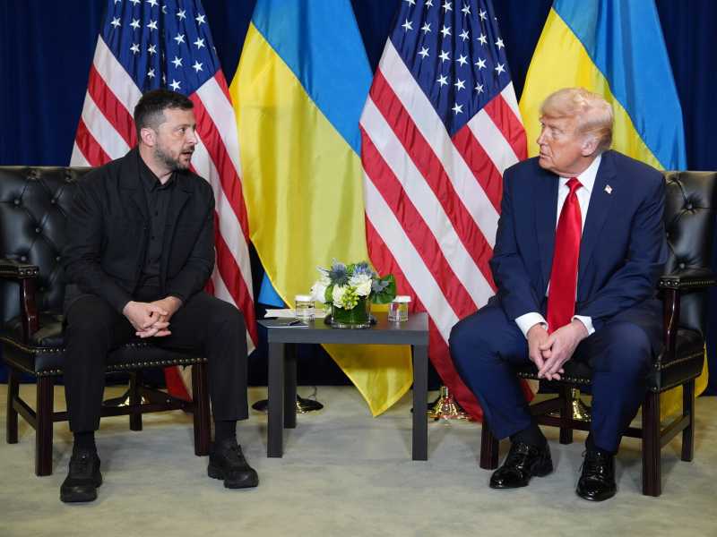 Bilaterale Donald Trump-Volodymyr Zelensky all'Assemblea generale delle Nazioni Unite del settembre 2025 (LaPresse)&nbsp;<br />
