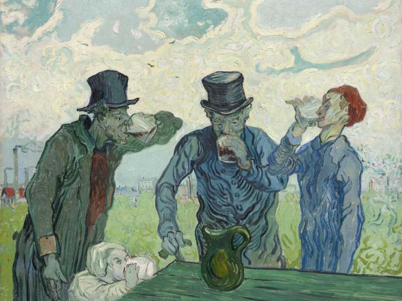 Un dettaglio del quadro &ldquo;I bevitori&rdquo; di Vincent van Gogh (Art Institute of Chicago)