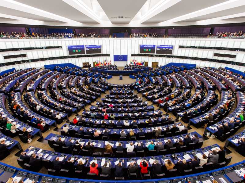  L'Aula del Parlamento europeo a Strasburgo (foto Getty)