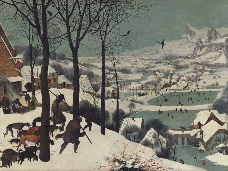 P. Bruegel il Vecchio, <em>Cacciatori nella neve, </em>1565