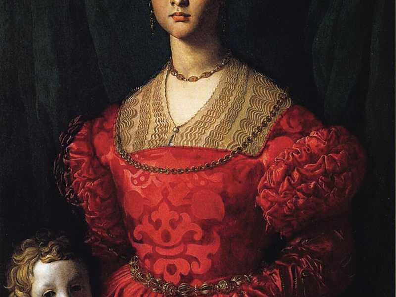 Bronzino, Donna in rosso con bambino (Gracia Nasi?)