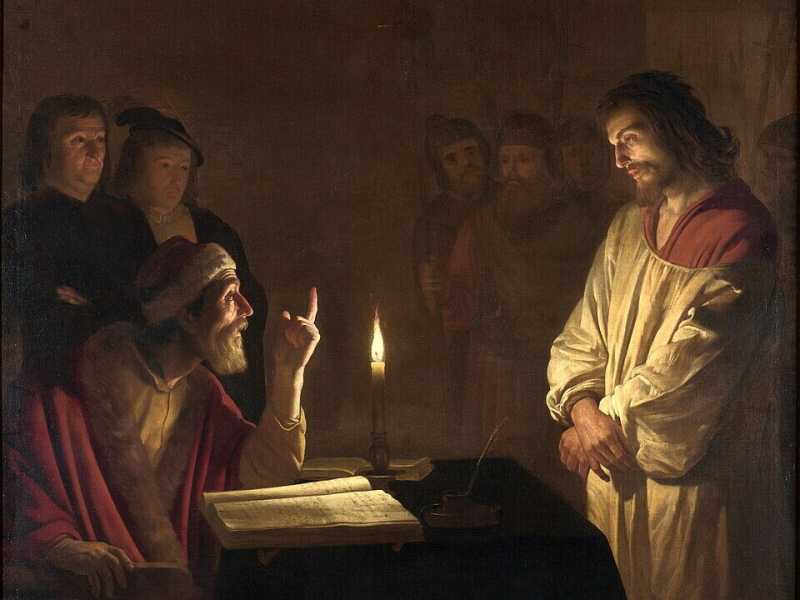 Gerard van Honthorst (Gherardo delle Notti), &ldquo;Cristo davanti a Caifa&rdquo; o &ldquo;Cristo davanti al sommo sacerdote&rdquo; (1617). Londra, National Gallery (Wikisource) &nbsp;<br />