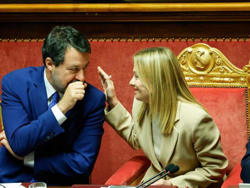 Giorgia Meloni e Matteo Salvini (Ansa)