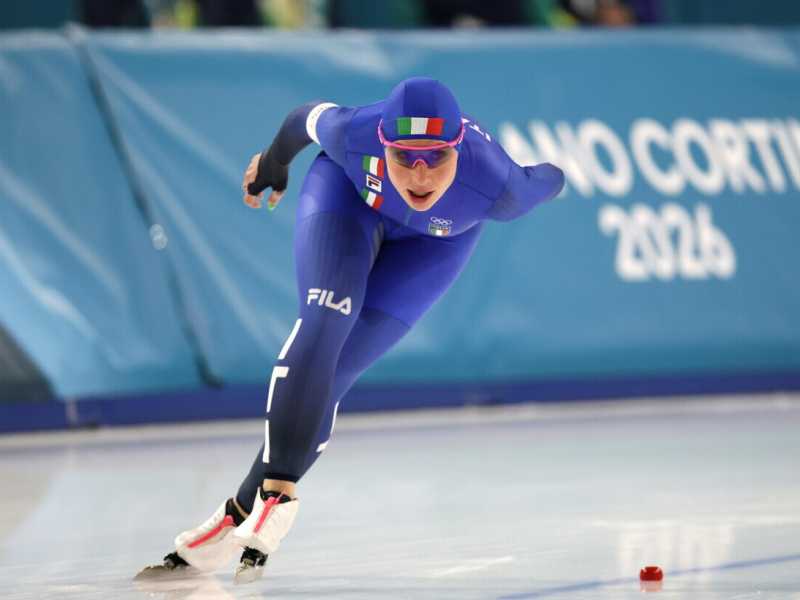Francesca Lollobrigida ha vinto anche la prova sui 5.000 metri di pattinaggio di velocità a Milano-Cortina 2026 (foto Ansa)