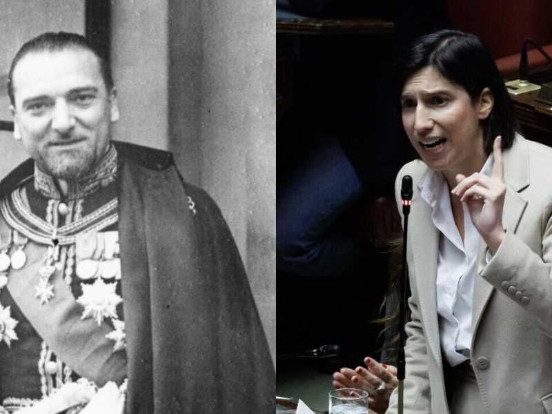 Dino Grandi e Elly Schlein (foto LaPresse)
