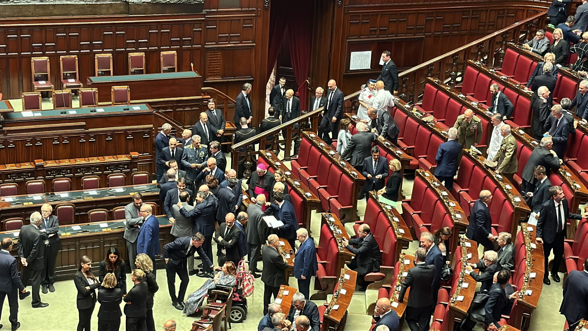 L'Aula di Montecitorio prima dei funerali laici di Giorgio Napolitano