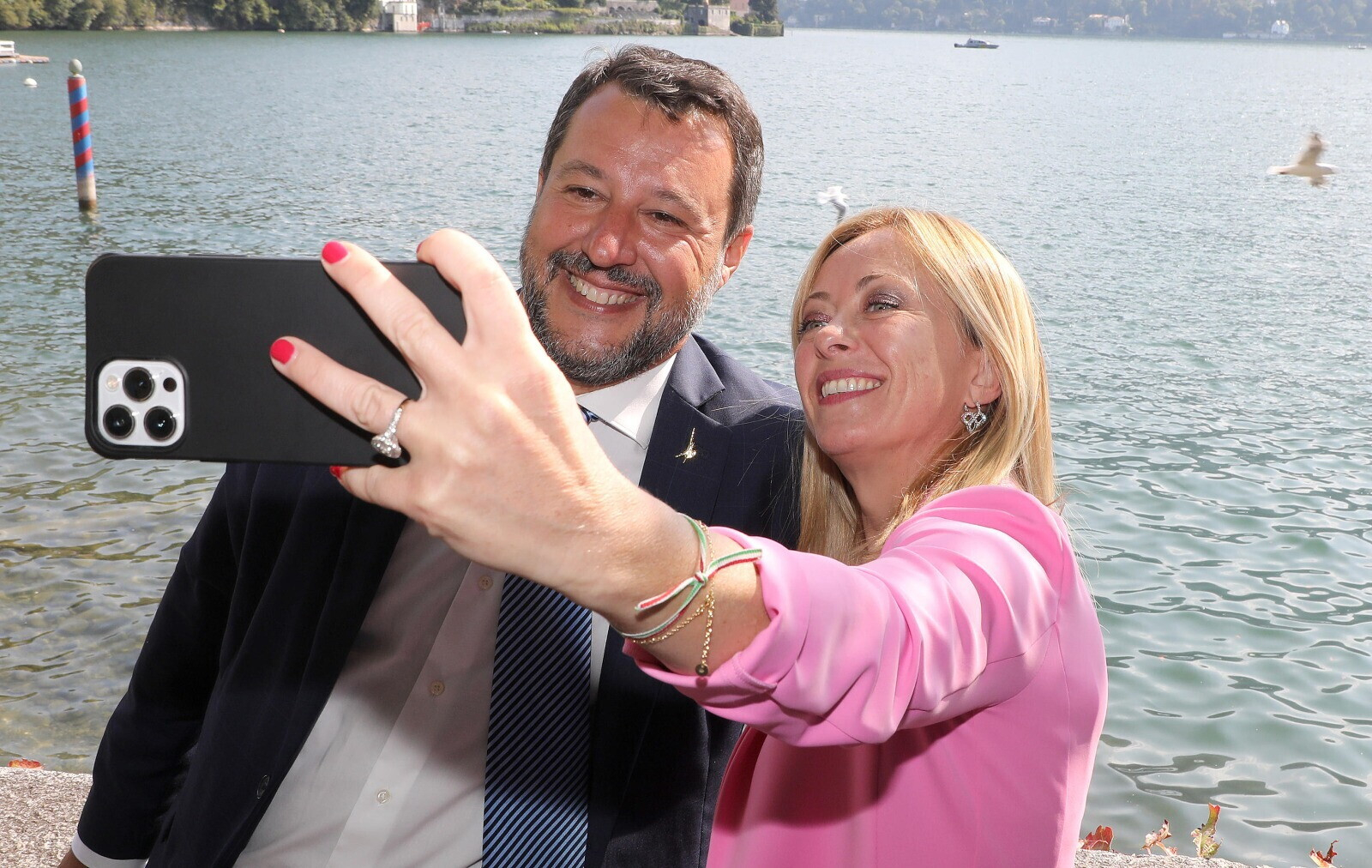 Matteo Salvini e Giorgia Meloni a Cernobbio (Ansa)&nbsp;