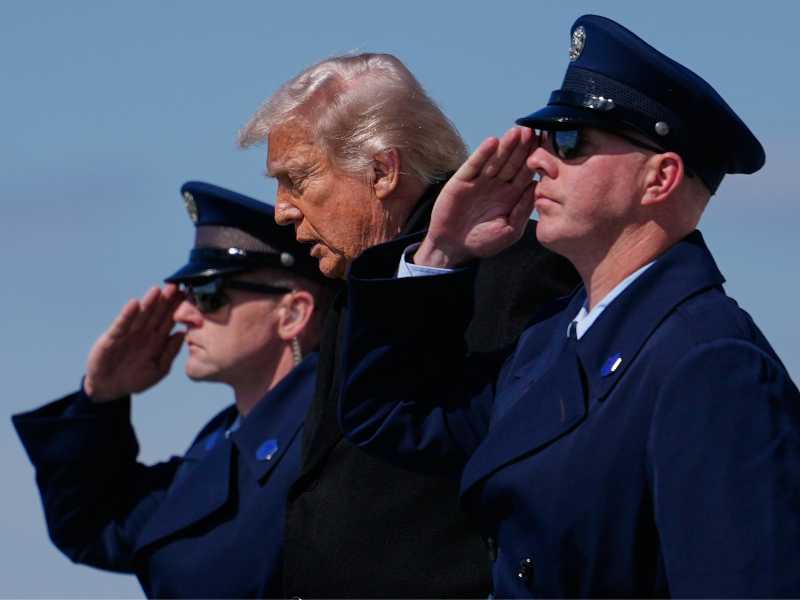 President Donald Trump arrives on Air Force One, Wednesday, March 18, 2026, at Dover Air Force Base, Del., to attend the casualty return for the six crew members of an Air Force refueling aircraft who died when their plane crashed in western Iraq while supporting operations against Iran. (AP Photo/Julia Demaree Nikhinson)
