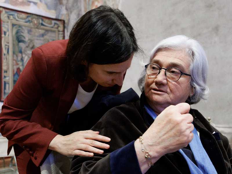 La segretaria del Partito democratico Elly Schlein e Rosy Bindi (Foto Roberto Monaldo / LaPresse)