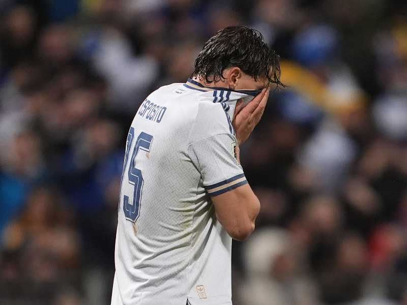 Pio Esposito of Italy missed penality during the final soccer match for the qualification for the 2026 World Cup between Bosnia Herzegovina and Italy at the Stadion Bilino Polje in Zenica, Bosnia Erzegovina. - March  31 , 2026. Sport - Soccer . (Photo by Fabio Ferrari/LaPresse)