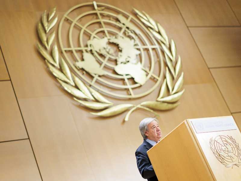 Il segretario generale dell'Onu Antonio Guterres. Foto Ansa