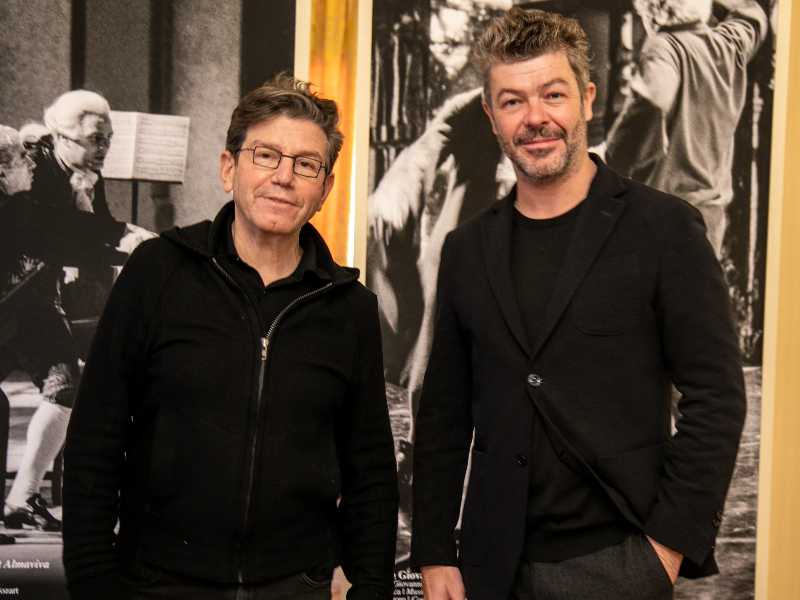 Il direttore artistico della Scala Pablo Heras-Casado e il regista Robert Carsen, Foto LaPresse