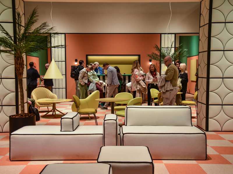 Primo giorno del Salone del Mobile alla Fiera di Rho Pero, Milano 8 Aprile 2025ANSA/MATTEO CORNER