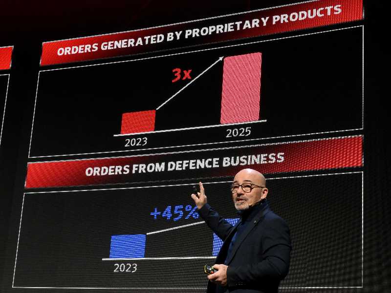 Chief Executive Officer of Leonardo, Roberto Cingolani, speaks during the presentation of the 2026 Industrial plan of Leonardo, Rome, Italy, 12 March 2026.   ANSA/ETTORE FERRARI