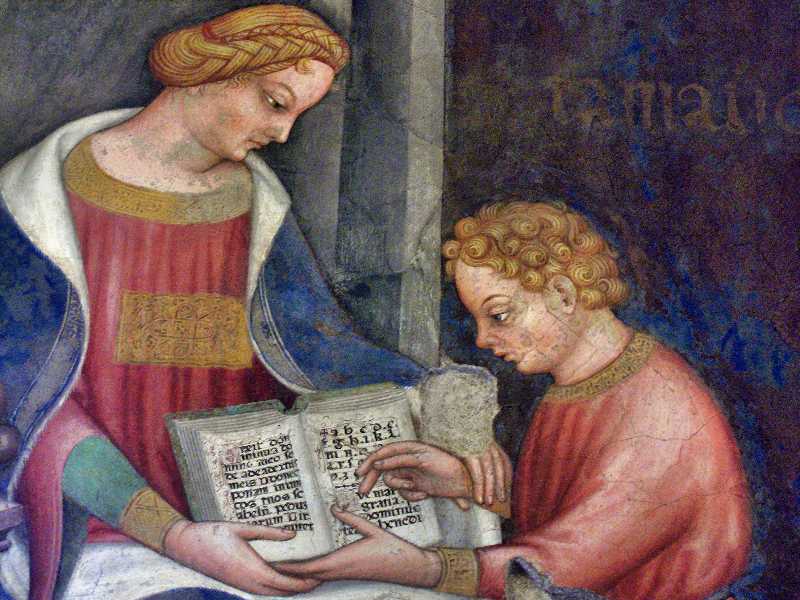 Gentile da Fabriano, “Allegoria della grammatica”, 1412 (in Palazzo Trinci, a Foligno)
