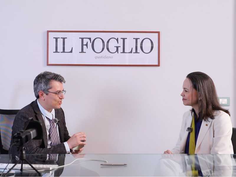 María Corina Machado e Luciano Capone durante l'intervista