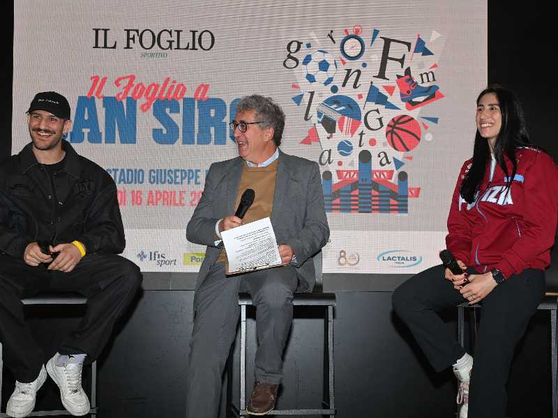 Dario Morello e Irma Testa durante l'evento Il Foglio a San Siro 2026 (foto di Fabio Bozzani)