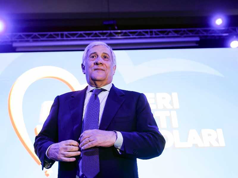 Il ministro degli Affari Esteri Antonio Tajani durante l'evento in occasione del 50esimo anniversario del Partito Popolare Europeo (PPE), ''50 Liberi, Forti, Popolari'', Roma, 24 aprile 2026. ANSA/ANGELO CARCONI