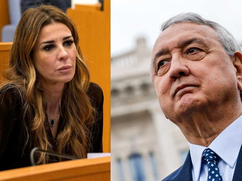 Matilde Siracusano e Paolo Barelli (Foto Ansa)