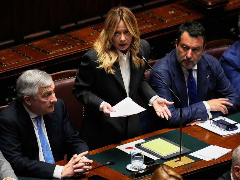 La presidente del consiglio Giorgia Meloni in Parlamaneto (foto LaPresse)