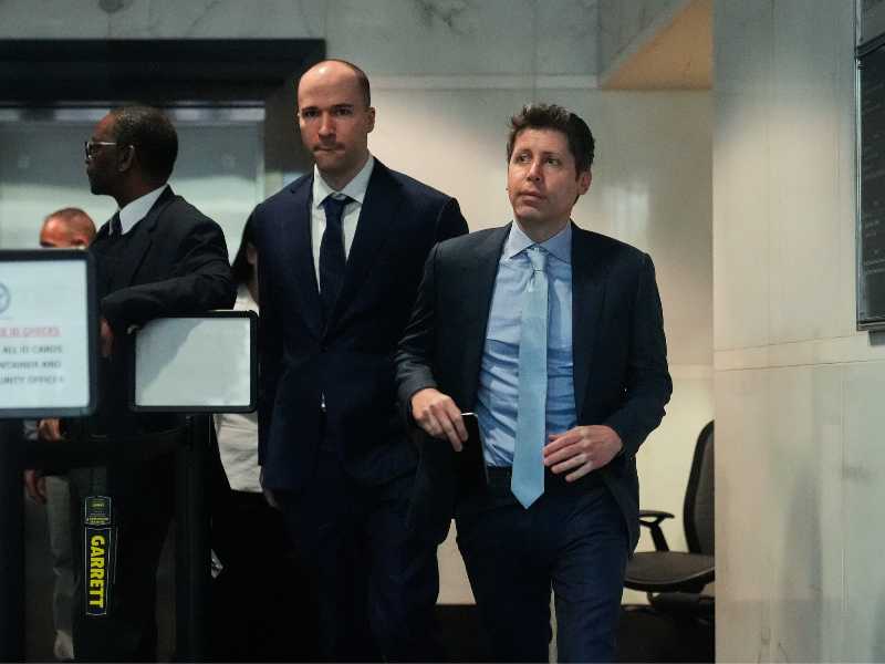 Sam Altman in tribunale a Oakland (foto LaPresse)