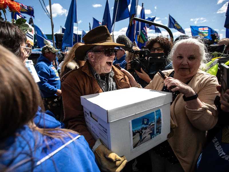 Indipendentisti dell'Alberta (foto Ap, via LaPresse)