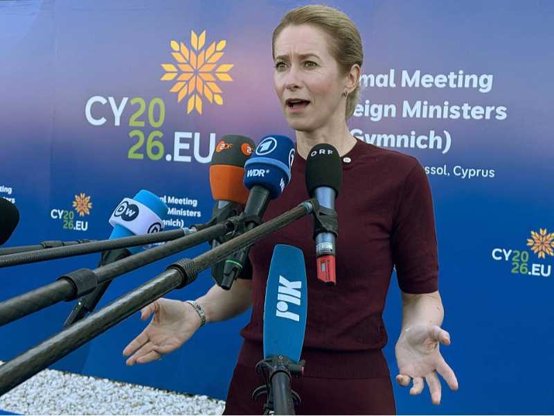 Kaja Kallas durante il vertice informale tra i ministri degli Esteri a Cipro (foto Getty Images)