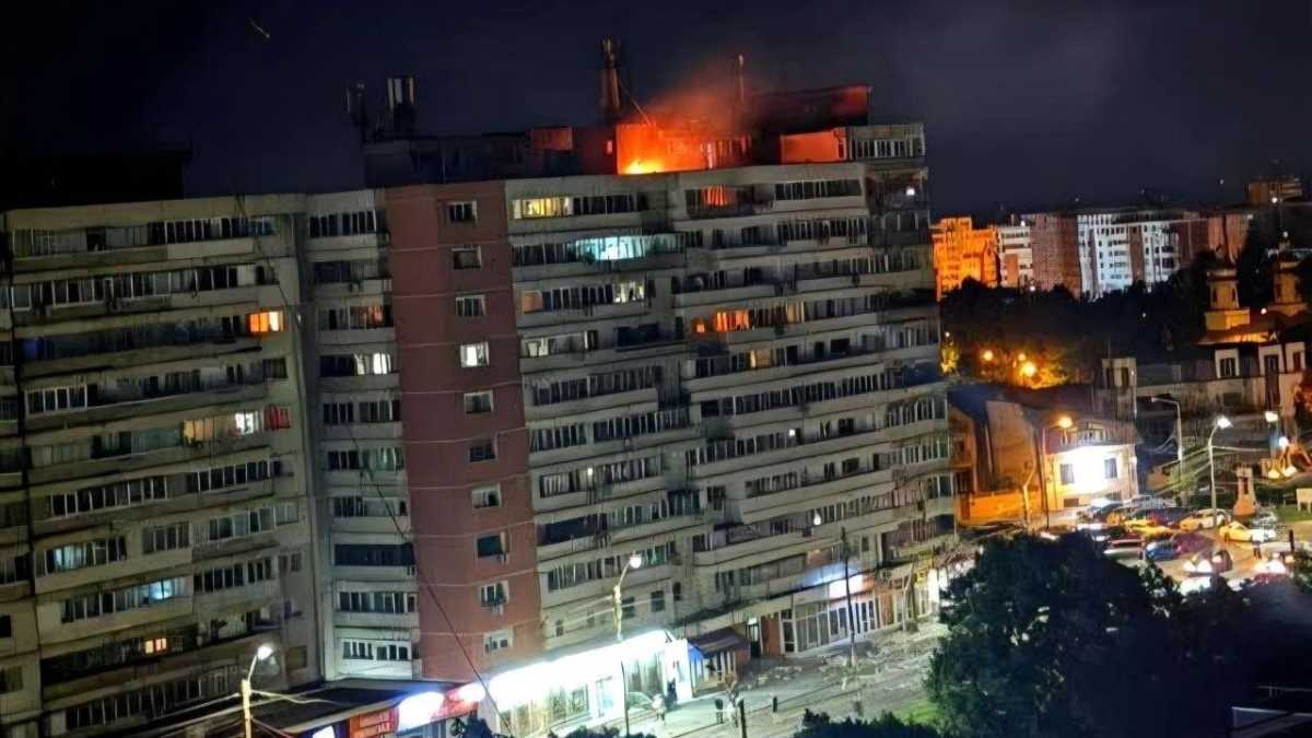 Immagine di Un drone russo è esploso su un palazzo a Galati, in Romania