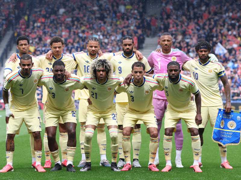 La Nazionale di Curaçao (foto Ap, via LaPresse)